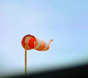 Windsock blowing in the wind